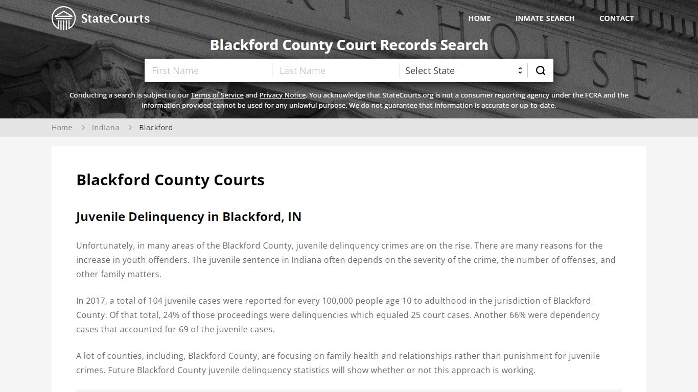 Blackford County, IN Courts - Records & Cases - StateCourts